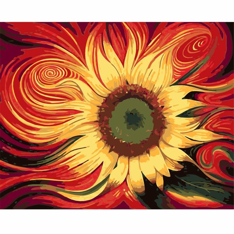 Sunflower Drawing On Canvas