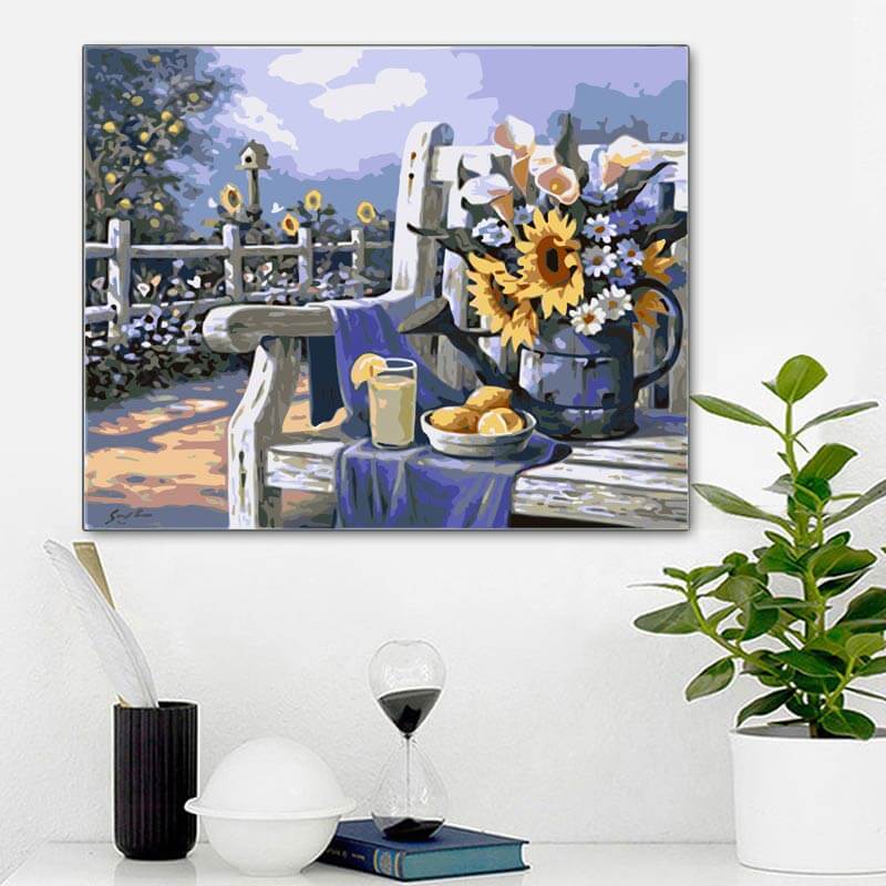 Sunflower Drawing On Canvas
