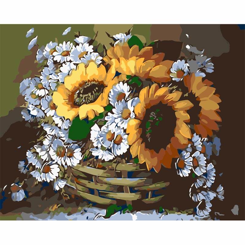 Sunflower Drawing On Canvas