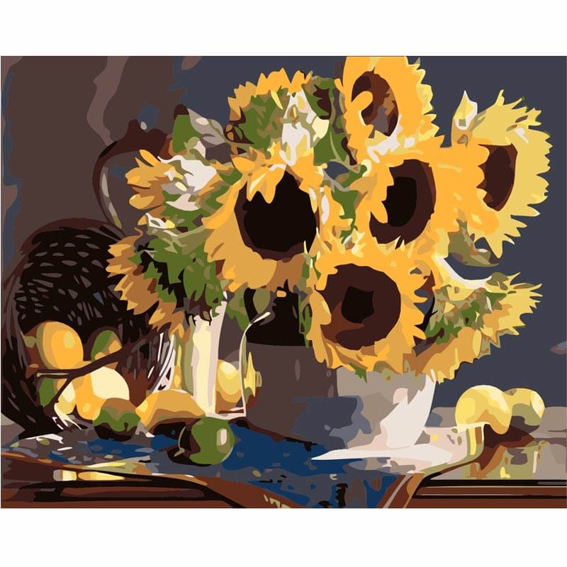 Sunflower Drawing On Canvas