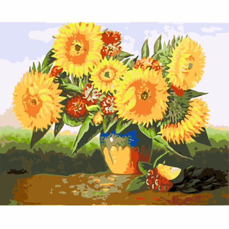 Sunflower Drawing On Canvas