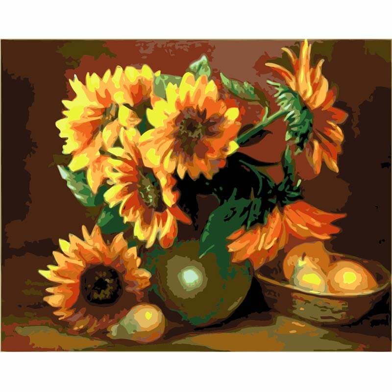 Sunflower Drawing On Canvas
