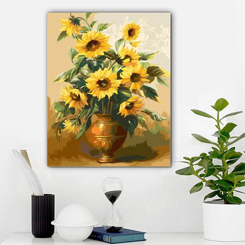 Sunflower Drawing On Canvas