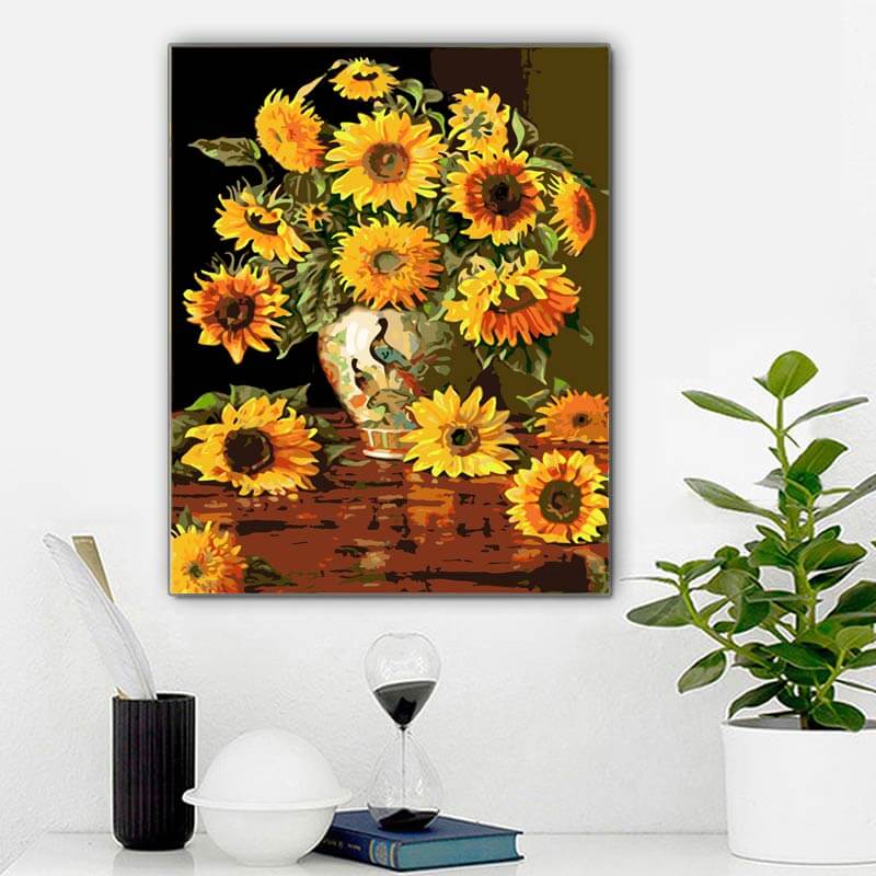 Sunflower Drawing On Canvas