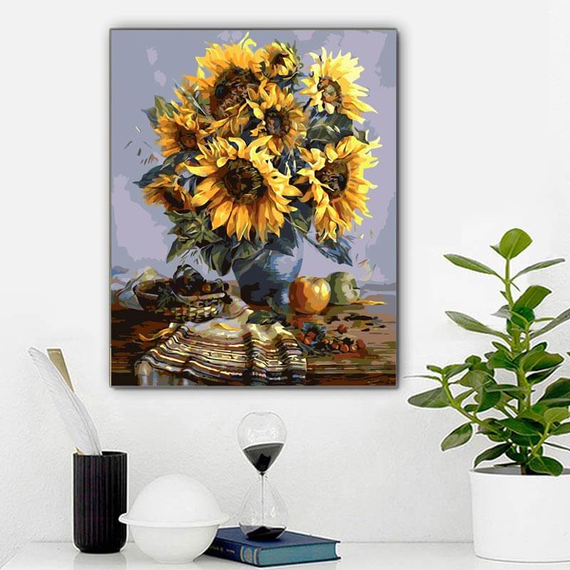 Sunflower Drawing On Canvas