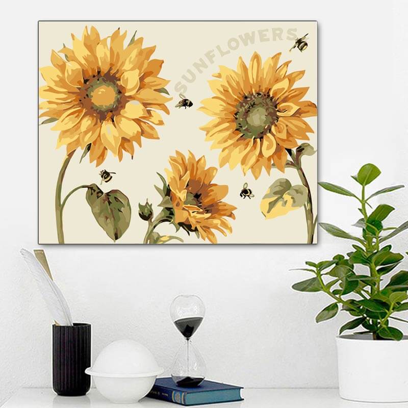 Sunflower Drawing On Canvas