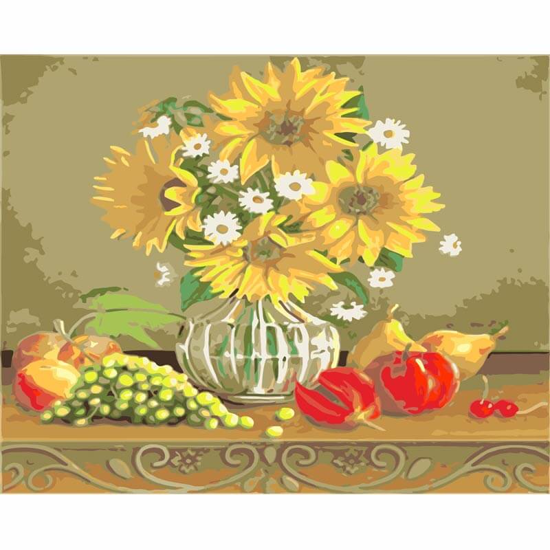 Sunflower Drawing On Canvas