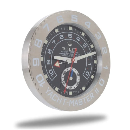 Yacht Master ll Sliver & Black | Wall Clock