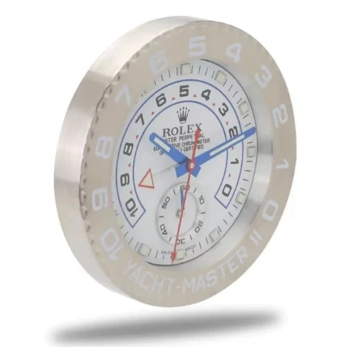 Yacht Master ll Sliver & White | Wall Clock