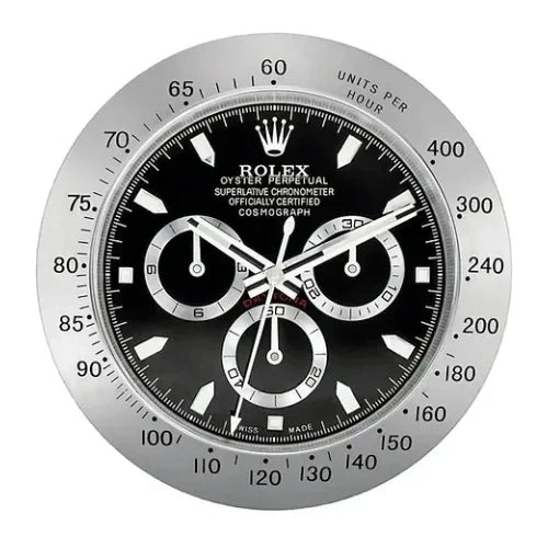 Daytona Sliver & Black | Wall Clock