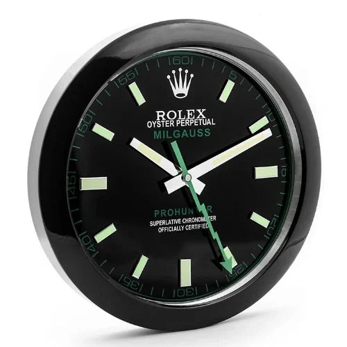 Milgauss Style All Black & Green Color | Wall Clock