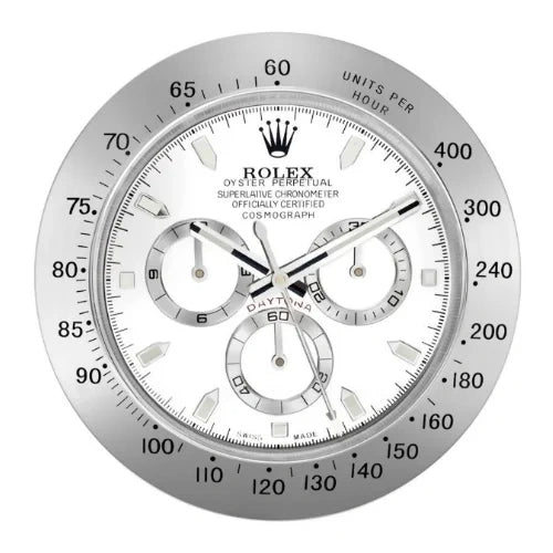 Daytona Sliver & White | Wall Clock