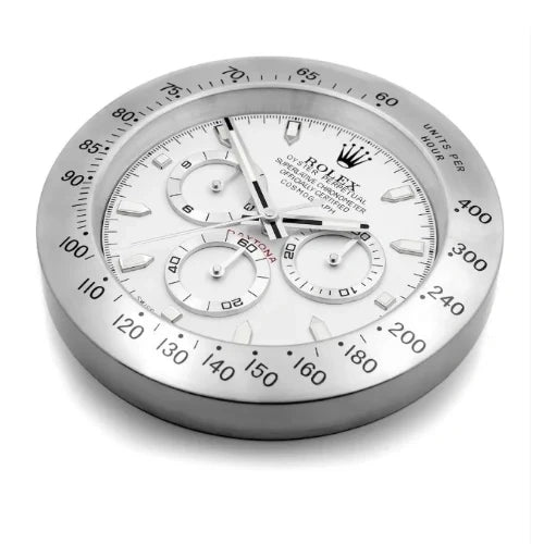 Daytona Sliver & White | Wall Clock