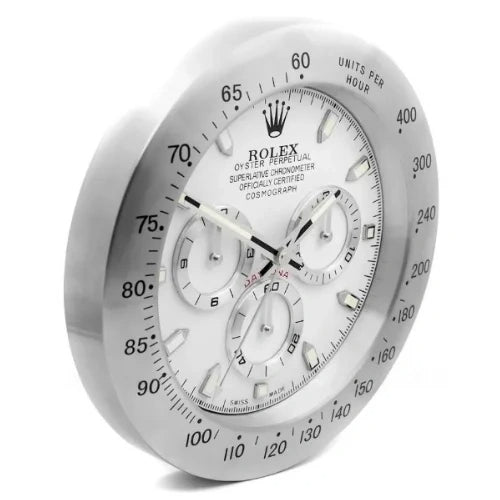 Daytona Sliver & White | Wall Clock