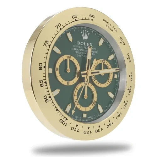 Daytona Gold & Green | Wall Clock