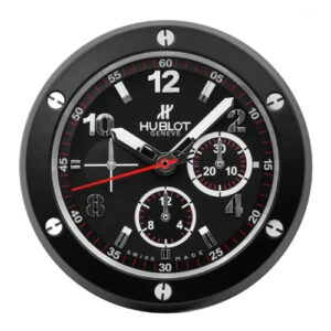 Hublot Wall Clock 34cm – Big Bang Inspired All Black Chronograph Dial
