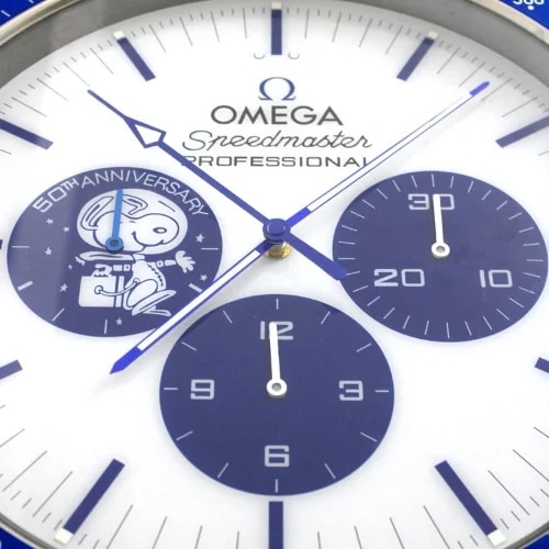 Omega Wall Clock Snoopy Speedmaster – Blue & White Dial 40cm Edition | Xclocks - Image 3