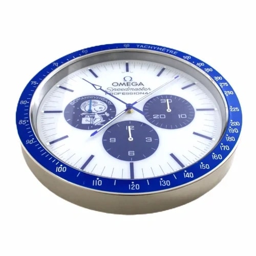 Omega Wall Clock Snoopy Speedmaster – Blue & White Dial 40cm Edition | Xclocks - Image 2