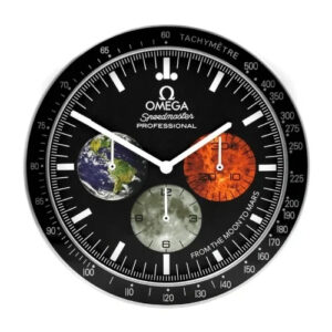 Omega Wall Clock Speedmaster Moonwatch – Moon & Mars Edition | Xclocks