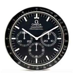 Omega Wall Clock Speedmaster Moonwatch Style – Black Chronograph Edition | Xclocks