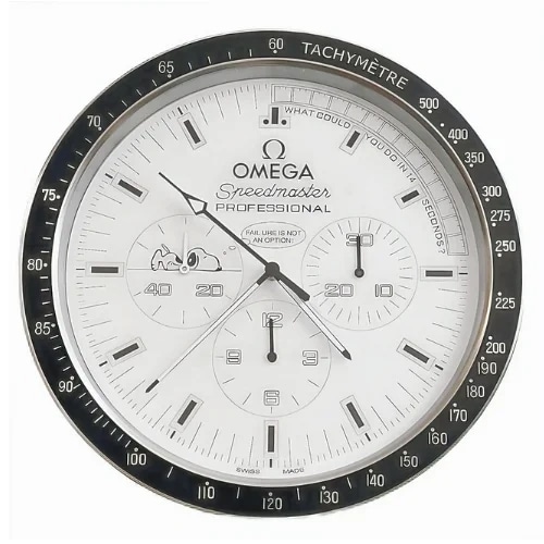 Omega Wall Clock Snoopy Speedmaster – White Dial 40cm Edition | Xclocks