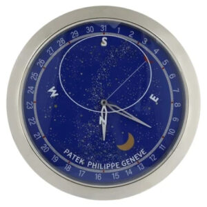 Patek Philippe Wall Clock 40cm – Astronomical Silver and Blue Luxury Silent Wall Clock