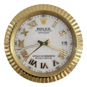 Date-Just Wall Clock – Roman Dial Gold & White Style