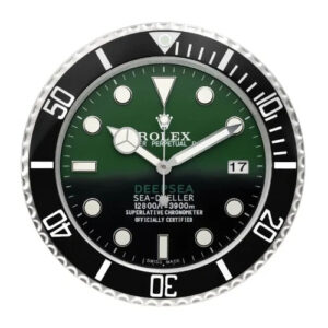 Deepsea Wall Clock ?C Green & Black Sea-Dweller Style | 34 cm