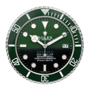 Deepsea Wall Clock – Green Sea-Dweller Style | 34 cm Luxury Edition