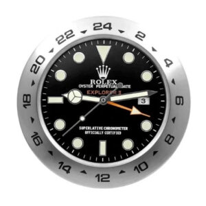 Explorer II Wall Clock – Silver & Black Style | 34 cm