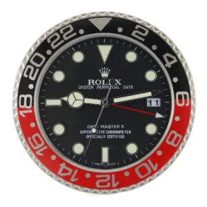 GMT Master II Wall Clock – Black & Red Bezel Style | 34 cm
