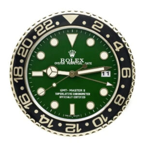 GMT Master II Wall Clock – Gold & Green Style | 34 cm Luxury Edition