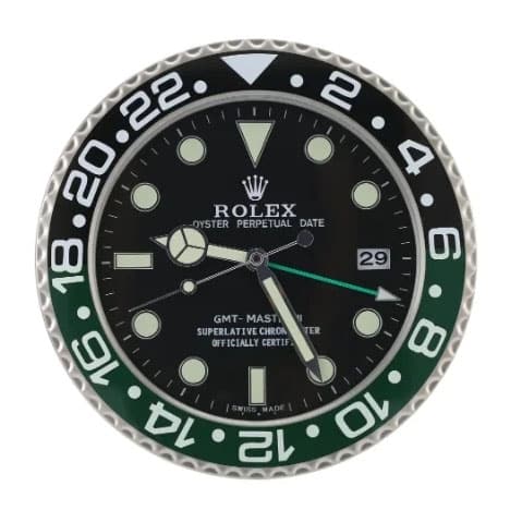 Rolex GMT Master II Wall Clock – Black & Green Style | 34 cm Luxury Edition