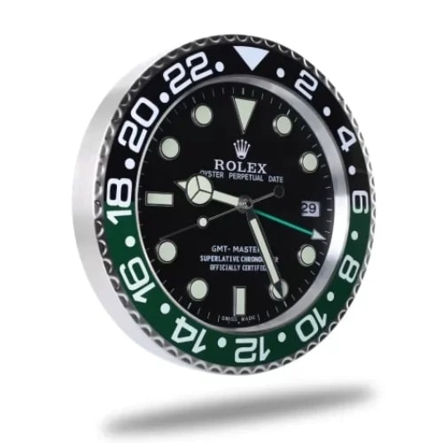 Rolex GMT Master II Wall Clock – Black & Green Style | 34 cm Luxury Edition - Image 3