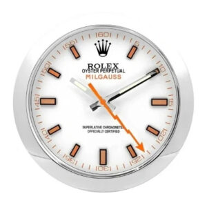 Milgauss Wall Clock 34cm – Silver & White Precision-Inspired Design
