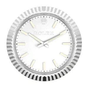 Date-Just Wall Clock – Silver Luminous Dial | 34 cm Luxury Edition