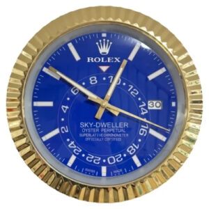 Sky Dweller Wall Clock 34cm – Gold and Blue Luxury Silent Wall Clock