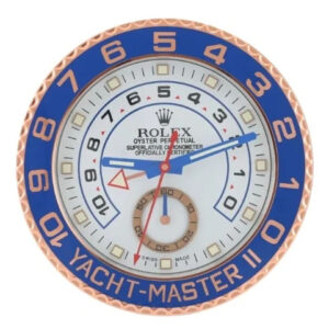 Yacht Master II Wall Clock 34cm – White and Rose Gold Luxury Silent Wall Clock