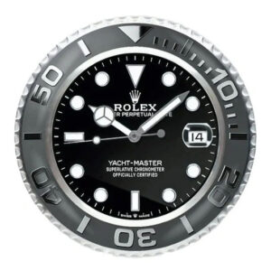 Yacht Master Wall Clock 35cm – All Black Silent Wall Clock with Magnifier