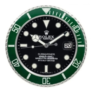 Submariner Wall Clock 34cm – Green and Black Luxury Silent Wall Clock