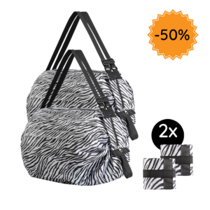 Faltbare Einkaufstasche | Zebra 2er Set