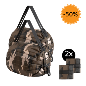 Faltbare Einkaufstasche | Grün camouflage 2er Set