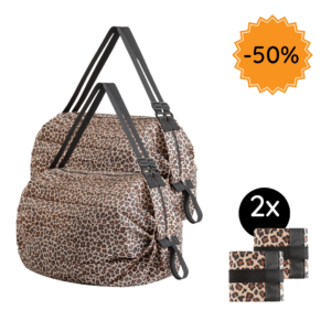 Faltbare Einkaufstasche | Leopard 2er Set