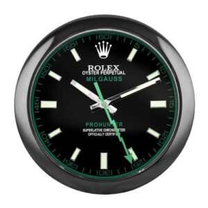 Milgauss Style All Black & Green Color | Wall Clock